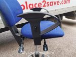 Used Draughtsman Chair High Back Adjustable Height Ergonomic w/ Foot Ring- Blue - Image 4