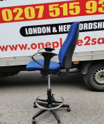 Draughtsman Chair High Back Ergonomic With Adjustable Arms and Foot Ring - Image 3