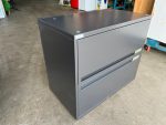 2 Drawer Filing Cabinet with Lockable Shelves and Foolscap Suspension - Grey - Image 2