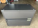 2 Drawer Filing Cabinet with Lockable Shelves and Foolscap Suspension - Grey - Image 3