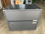 Maine Lockable Filing Cabinet 2 Drawer Office Files Metal Storage - Grey