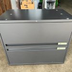 Maine Lockable Filing Cabinet 2 Drawer Office Files Metal Storage - Grey