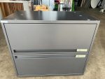 Maine Lockable Filing Cabinet 2 Drawer Office Files Metal Storage - Grey - Image 13