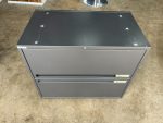 Maine Lockable Filing Cabinet 2 Drawer Office Files Metal Storage - Grey - Image 14