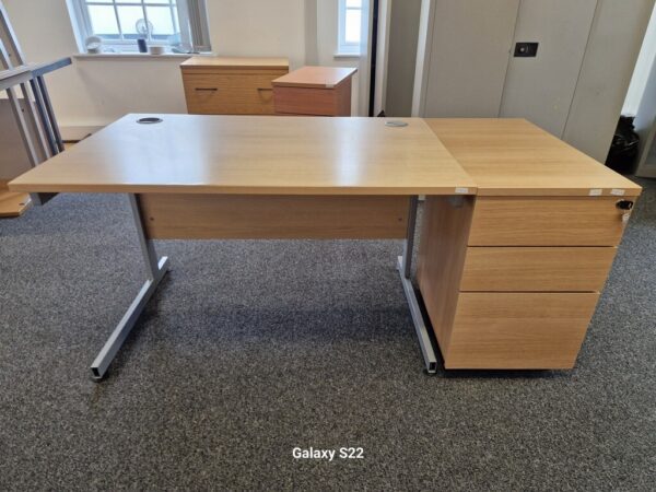 Wooden Desk with Locker