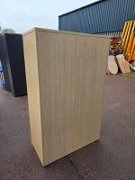 Tambour Office Grey Cupboard with 3 Adjustable Shelves, Lockable - Beech - Image 4