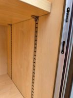 Tambour Office Grey Cupboard with 3 Adjustable Shelves, Lockable - Beech - Image 8
