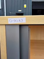 Tambour Office Grey Cupboard with 3 Adjustable Shelves, Lockable - Beech - Image 10