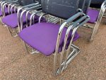 Cantilever Meeting Chairs – Purple Seats, Mesh Backs, Chrome Base - Set of 33 - Image 3