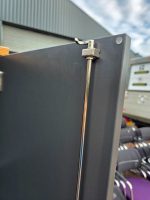 Bene Office Storage Cupboard, Lockable Doors – Graphite Finish with Wood Top - Image 5