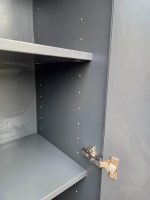 Bene Office Storage Cupboard, Lockable Doors – Graphite Finish with Wood Top - Image 12