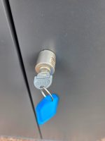 Bene Office Storage Cupboard, Lockable Doors – Graphite Finish with Wood Top - Image 14