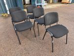 Black Stacking Visitor Chairs, Upholstered Office Meeting Seats - Set of 5
