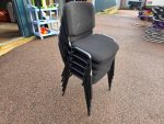 Black Stacking Visitor Chairs, Upholstered Office Meeting Seats - Set of 5 - Image 3