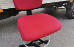 Draughtsman Red Chair Height Adjustable Office Stool w/ Foot Ring and Castors - Image 3