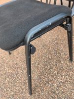 Black Stacking Visitor Chairs, Upholstered Office Meeting Seats - Set of 5 - Image 4