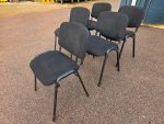 Black Stacking Visitor Chairs, Upholstered Office Meeting Seats - Set of 5 - Image 5