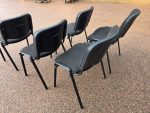 Black Stacking Visitor Chairs, Upholstered Office Meeting Seats - Set of 5 - Image 6