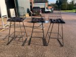 Black Wire Bar Stools with Cushions, Kitchen/Island High Seating's - Set of 3