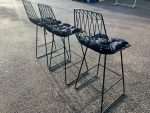 Black Wire Bar Stools with Cushions, Kitchen/Island High Seating's - Set of 3 - Image 3