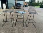 Black Wire Bar Stools with Cushions, Kitchen/Island High Seating's - Set of 3 - Image 9