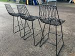 Black Wire Bar Stools with Cushions, Kitchen/Island High Seating's - Set of 3 - Image 12