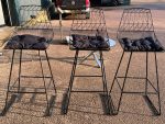 Black Wire Bar Stools with Cushions, Kitchen/Island High Seating's - Set of 3 - Image 14