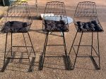 Black Wire Bar Stools with Cushions, Kitchen/Island High Seating's - Set of 3 - Image 16