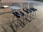 Black Wire Bar Stools with Cushions, Kitchen/Island High Seating's - Set of 3 - Image 17