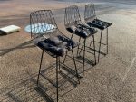 Black Wire Bar Stools with Cushions, Kitchen/Island High Seating's - Set of 3 - Image 18