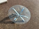 Round Glass Coffee Table w/ Chrome Star Base - 82cm Modern Reception Unit - Image 15