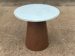 Steelcase Round Glass Table - Oak Turnstone Campfire Paper Collaboration Unit