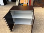 Office Storage Lockable Cupboard - Dark Wood, White Sides 2 Door Cabinet - Image 5