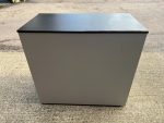 Office Storage Lockable Cupboard - Dark Wood, White Sides 2 Door Cabinet - Image 12
