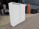 Maine Office Storage Cabinet Cupboard Sliding Door, Extra Wide White Tall Unit - Image 3