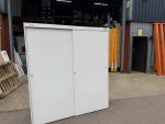 Maine Office Storage Cabinet Cupboard Sliding Door, Extra Wide White Tall Unit - Image 12