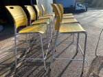 Senator Bar Stools Yellow, Stackable Plastic Seat Tubular Steel Frame - Set of 8 - Image 15