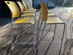 Senator Bar Stools Yellow, Stackable Plastic Seat Tubular Steel Frame - Set of 8 - Image 16