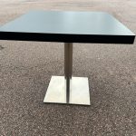 MB Meeting Square Table – Black Top and Chrome Base - 74cm x 80cm x 80cm