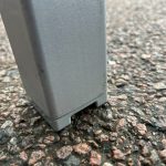 Square Meeting Office Table – Dark Wood Top and Grey Frame - 80cm x 80cm