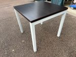 Square Meeting Office Table – Dark Wood Top and Grey Frame - 80cm x 80cm - Image 3