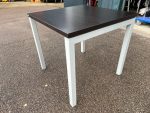 Square Meeting Office Table – Dark Wood Top and Grey Frame - 80cm x 80cm - Image 4
