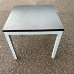 Square Meeting Office Table – Dark Wood Top and Grey Frame - 80cm x 80cm