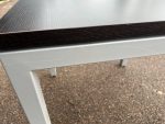 Square Meeting Office Table – Dark Wood Top and Grey Frame - 80cm x 80cm - Image 10