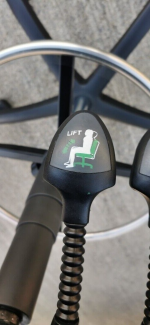 Draughtsman Ergonomic Office Chair High Back With Foot Ring - Upholstered Blue - Image 15