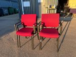 Elite Stacking Meeting Chairs Upholstered Red Visitor Seating - Set of 4 - Image 7