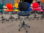 Humanscale Freedom Draughtsman Chair Tall Ergonomic Drafting Stool - Black