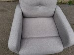 Compact Fabric Recliner Armchair – Light Grey, Manual Recline with Footrest - Image 5