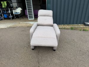 Light Gray Compact Fabric Recliner Armchair