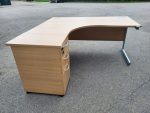 Used L Shape Office Desk Corner Workstation with Pedestal Drawers - Image 12